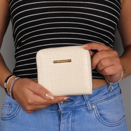 Zoozie Bags Cartera y Tarjetero de Piel Beige